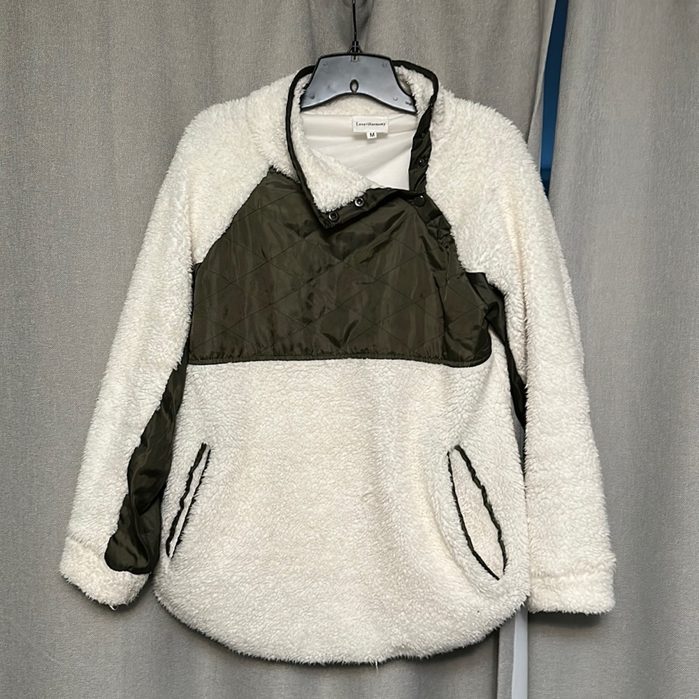 Quarter-button pullover sweatshirt